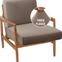 H.VERSAILTEX Fleece Sofa Cover 2 Piece Chair Covers Armchair Super Stretch Slip Covers for Modern Bedroom Armchairs Thick Soft Accent Chair Cover(Seat Cushion Cover Plus Back Cushion Cover,Taupe)