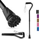 GPTCAMP Walking Cane and Walking Stick for Men Women, Lightweight Folding Canes with Offset Soft Cushioned Handle, Adjustable & Collapsible, Mobility & Leg Surgery Recovery (Black)