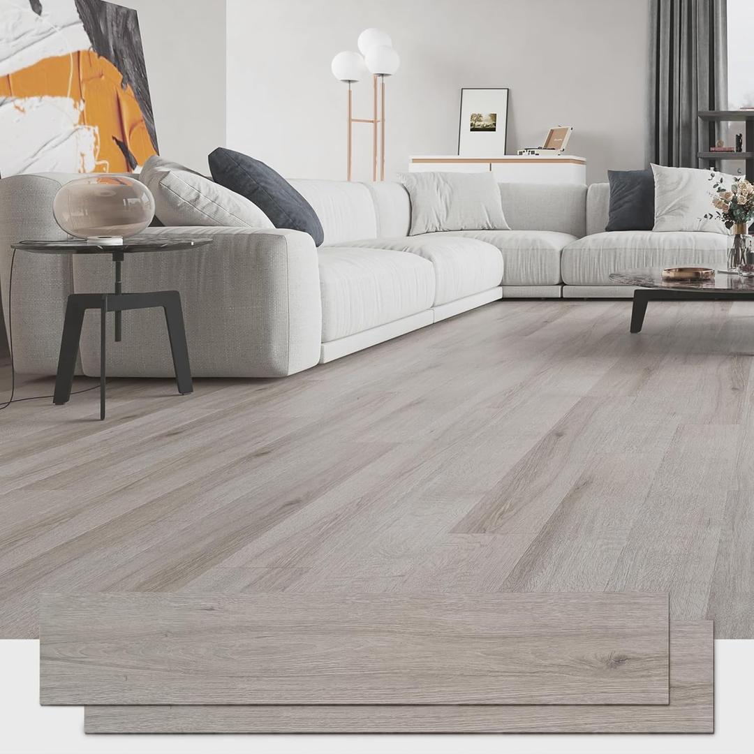 Peel and Stick Floor Tile, 36 Tiles 36"x 6" Fertile Oak Wood Grain Peel and Stick Tile, Vinyl Flooring Cover 54 sq. ft, DIY Peel and Stick Flooring for Bedroom, Kithen and Living Room