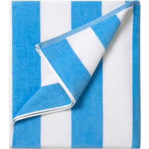 LULUHOME Large Oversized Beach Towel - Big Cotton 36 x 70 Inch Striped Pool Towel, Large Cabana Soft Swimming Towel for Adult Men Women,Blue