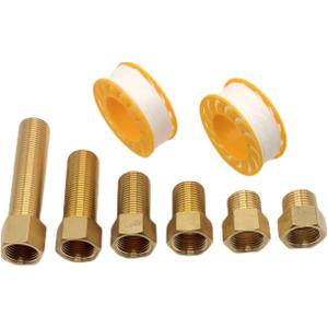 6PCS 1/2" G Female to 1/2" G Male Thread Brass Hex Extension Pipe Fitting, 25mm/30mm/40mm/50mm/70mm/100mm Length, Longer Nipple Connector Adapter, 0.5 Inch