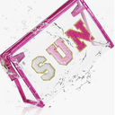 COSHAYSOO Sunscreen Bag Clear Makeup Toiletry Pouch Beach Vacation Essentials for Women Teen Girls Valentines Gifts Summer Pool Travel Must Have Accessories Waterproof Stuff