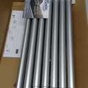 TONIAL Bay Window Curtain Rods, 32 to 86 Inch Center Rod for Windows, 20 to 84 Inch Side Rods for Window 3/4 Inch Decoratice Drapery Rods with Small Cap End, Silver