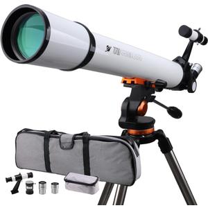 Telescope 70mm Aperture and 700mm Focal Length - Professional Astronomy Refractor Telescope for Beginners - with Phone Mount,Stainless Tripod,Handbag,Metal 5X Barlow Lens,Filter