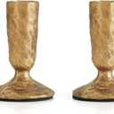 Handcrafted Antique Brass Taper Candle Holders Set of 2 Cast Iron Candlesticks for Weddings Dining Table Centerpiece Parties Timeless Vintage Home Decor