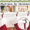 2 x Christmas Stocking Hooks,Non Slip Vinyl Coated Stocking Holder for Mantle Set of 4 Pack, Black Metal Stocking Hanger with Rubber Coated Stocking Hooks for Christmas Party Decorations