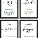 YWJKWLGS Inspirational Quote Wall Art Set 11x16 Inch Set of 4 Motivational Home & Office Decor for Positive Family Encouragement Wooden Framed Signs (Black)