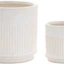 Container (Set of 2) 4" D x 3.5" H, 5.5" D x 5" H Ceramic