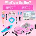 ULOVEME 2.4Ghz Remote Control Car for Girls - 1:18 RC Toys for Kids with Doll, 100 mins with Rechargeable Battery, Birthday for Grils (Pink #4)