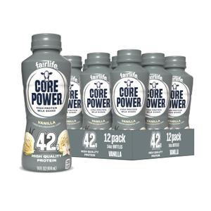 Core Power Elite High Protein Shake, Vanilla, 42g Bottle, 14oz, 12 Pack (EXP 06/01/26)