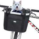 Bicycle Basket Dog Bike Handlebar Basket Front,Folding Detachable Quick Release Easy Install,Cycling Picnic Bag