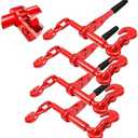 YATOINTO Ratchet Chain Binders 3/8'' - 1/2‘’ - 4 Pack Load Binder with 2 Grab Hooks - Tie Downs for Grade 70 Transport Chain - 9,200 Lbs. Safe Working Load - Heavy Duty Ratchet Binders for Towing