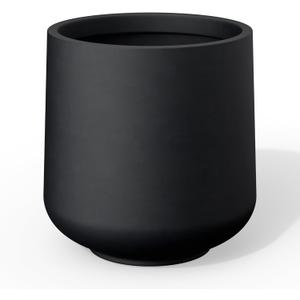Kante 11.6" Dia Round Concrete Planter, Outdoor Indoor Large Plant Pots Containers with Drainage Hole and Rubber Plug for Home Garden Patio, Black Kante 11.6" Dia Round Concrete Planter, Outdoor Indoor Large Plant Pots Containers with Drainage Hole and Rubber Plug for Home Garden Patio, Black