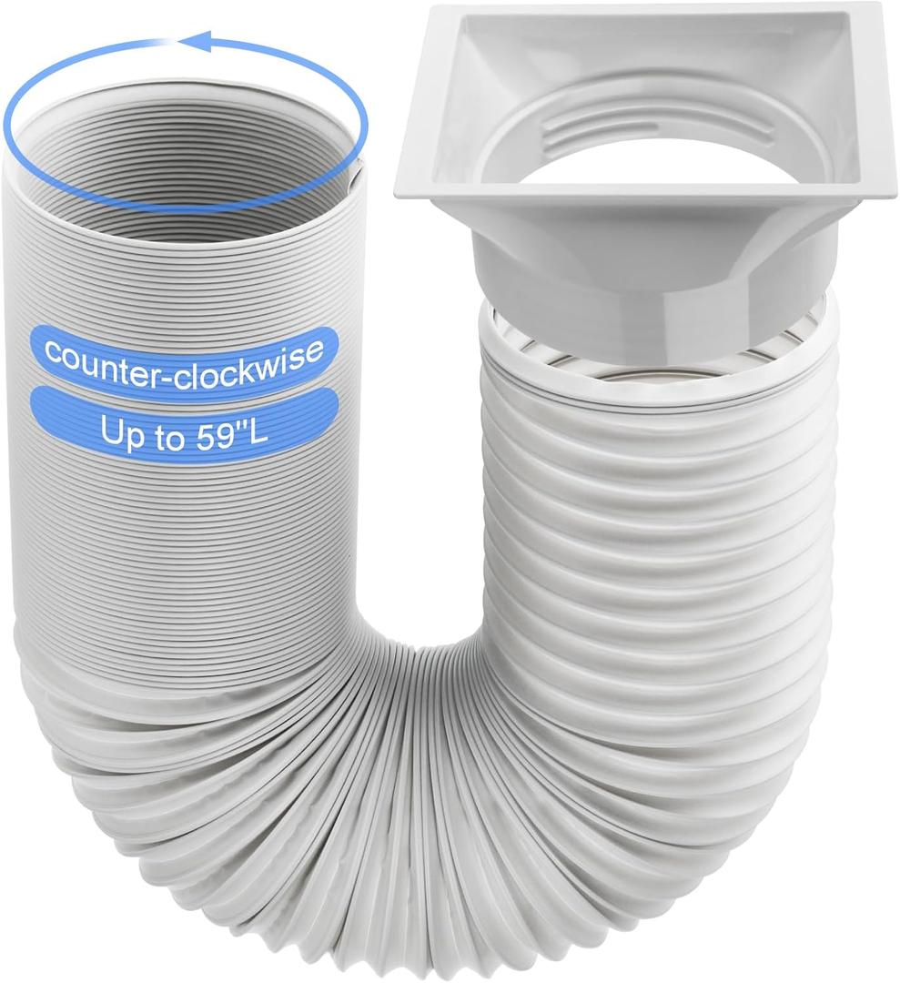 Portable Air Conditioner Hose Kit 5.9" Dia 59" Length Universal AC Hose with Adapter Flexible Exhaust Hose and AC Unit Tube Connector for Portable Air Conditioner Vent AA03