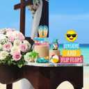 Vercraft 11 Pcs Summer Decorations Set Sunshine Tiered Tray Decor Hello Sweet Summer Wooden Blocks Flip Flops Coconut Tree Centerpiece for Home Office Decorations