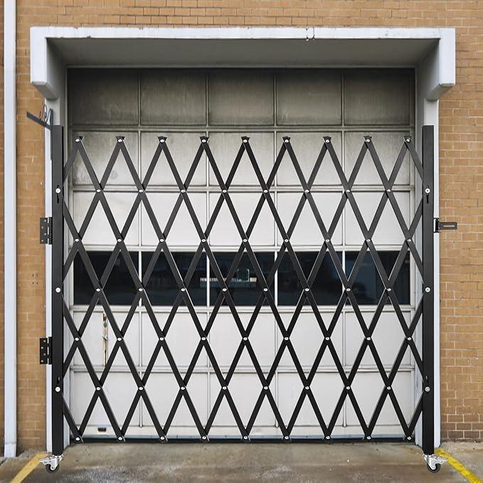 VEVOR Folding Security Door, 87" H x 85" W Accordion Gate, Steel Scissor Gate with Padlock