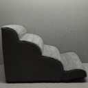 Gardner Pet Dog Stairs for Small Dogs 19.7" H, Curved 4-Step Pet Stairs, Dog Steps for High Bed (18-24 in), Couch with Durable Non-Slip Waterproof Fabric Cover and CertiPUR-US Certified Foam (Grey)