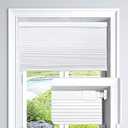 LazBlinds Cordless Cellular Shades No Tools No Drill Light Filtering Polyester Cellular Blinds for Window Size 30'' W x 48'' H, White
