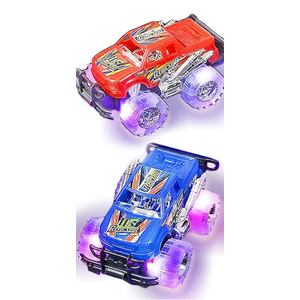 Light-Up Monster Truck Toys (2-Pack)  Push-&-Go Cars with Glowing Wheels  Birthday Gift for Toddlers, Boys & Girls Ages 3+  Durable Friction-Powered Trucks  Batteries Included