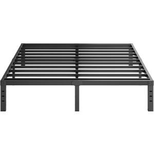 Furnitui 14 Inch High Platform California King Bed Frames, Metal Cal King Bed Frame No Box Spring Needed, Easy Assembly, Noise Free, Sturdy, Black