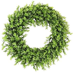22" Real Touch Artificial Boxwood Wreath Preserved for Front Door Faux Green Wreath Will Keep Your Door Walls and Windows Fresh All Year Round and is an Great Home Decor