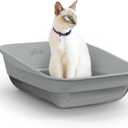 Litter Genie Platinum Stainless Steel Litter Box | Durable, Modern Design, 360 Visibility, Anti-Slip Pads