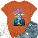 Halloween Ghost Shirts: Magic Kingdom Shirt Women Funny Magic Castle T Shirt Spooky Season Halloween Short Sleeve Tees Brown L