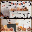 MoDooris 6PCS Halloween Pumpkin Decor Wooden Tiered Tray Decor Halloween Table Sign Fall Pumpkin Freestanding Blocks Signs for Halloween Thanksgiving Fall Party Mantel Farmhouse Home Indoor Decoration
