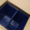 iDesign Small Plastic Bathroom Trash Can, Slim Rectangle Garbage Bin for Bedroom, Office, Dorm, 4-Pack, Navy Blue