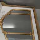 24"x22" Gold Arch Wall Mirror, Vintage Ornate Baroque Mirror with Metal Frame, Decorative Vanity Mirror for Dresser, Bedroom, Bathroom, Fireplace, Entryway, Hallway