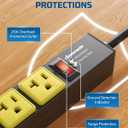 DEWENWILS Heavy Duty Power Strip 20AMP, 8 AC Outlets, Overload Protection & Surge Protection, 12 Gauge Extension Cord 6FT, Wide-Spaced 5-20R & 5-20P T-Slot, Industrial Power Strip for Workshop