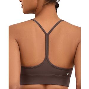 Womens Y-Back Sports Bra, Weightless Padded Yoga Bra, Spaghetti Strap Low Impact Gym Top for Workout & Daily Wear (XL)