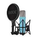 RØDE NT1 Signature Series Large-Diaphragm Condenser Microphone with Shock Mount, Pop Filter and XLR Cable for Music Production, Vocal Recording, Streaming and Podcasting (Blue, NOT USB Microphone)
