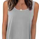 Zeagoo Womens Loose Fit Tank Tops Summer Scoop Neck Tops Casual Flowy Sleeveless Tunic Shirts 2025 (X-Large, Grey)