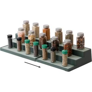 SIMPLEMADE 3-Tier Spice Rack Organizer - Versatile Storage Shelf for Kitchen, Bathroom, Bedroom & Office, Set of 1, Expandable Sage