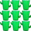 Cactus Plastic Shot Glasses - (Pack of 12) 2-Oz Shot Glasses Funny Cute Novelty Set for Bachelorette, Western, Cinco de Mayo, Tequila, Fiesta Themed Party Supplies, BPA-Free, Dishwasher-Safe, Green