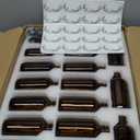 Maredash 4oz Amber Glass Bottles, Boston Round Glass Bottles (50 Pack) with Leak-proof Caps, Refillable Container for Homemade Vanilla Extract, Essential Oils, Herbal Medicine and More