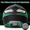 Dirt Bike Helmets, DOT Approved Green Motocross Helmet(XL)