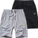 Vcansion 2 Pack Men's Outdoor Lightweight Hiking Shorts Quick Dry Sports Casual Running Shorts with Pockets (M)