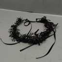 MOSTORY Gothic Black Flower Crown - Woodland Fairy Headpiece Dark Forest Circlet Elf Leaf Tiara for Women Witch Goth Wedding Renaissance Halloween Renfaire Cosplay