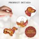 9 x WDS WONDROUS Puppy Ornaments for Christmas Tree, Glass Dog Ornament Cute, Unique Gold Christmas Decor, Xmas Ornaments for Tree Winter Holiday Decor(3.54)