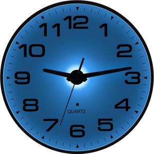 Night Light Wall Clocks Battery Operated, 10 Inch Silent Wall Clock for Bedroom Night Glow, Sound Control Luminous Wall Clocks for Living Room Decor, LED Wall Clock Modern for Kitchen Office