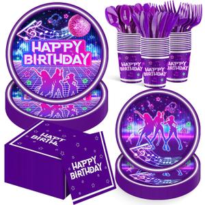 168Pcs Kpop Birthday Decorations K Pop Party Plates Napkins Cups Knives Forks Spoons, Kpop Party Decorations, Serve 24