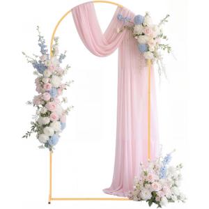 VEVOR Arch Backdrop Stand, 6.6 x 3.3 ft, Stable Structure, Easy Assembly, 1 Set Gold Metal Arch Backdrop Stand for Wedding, Birthday Party, Graduation, Holiday Celebration, and Ceremony Decoration