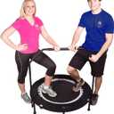 Maximus PRO Folding Rebounder Fitness Trampoline | Voted #1 Indoor Mini Exercise Trampoline for Adults with Bar | Best Home Gym for Fitness & Lose Weight | Free Storage Bag, Resistance Bands, Awesome