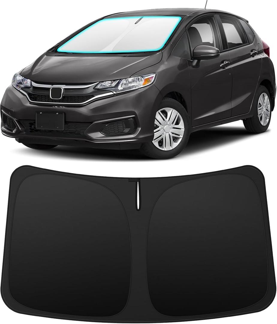 INSAUTO Foldable Windshield Sun Shade for Honda Fit 2007-2024, Heat & UV Protection Car Sunshade with Storage Bag, Keep Interior Cool & Easy Installation