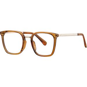 2 x Oversized Reading Glasses for Women,Blue Light Blocking Spring Hinges Eyeglasses Anti UV Ray/Glare (Brown)