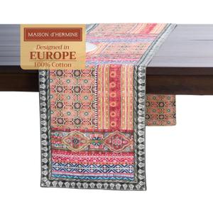 Maison d' Hermine Table Runner 100% Cotton Double Layer Table Runners 72 inches Long for Thanksgiving Christmas Decorations Home Kitchen Dining Party Wedding (Ispahan, 14.5" x 72")