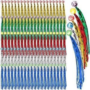 Leyndo 300 Pcs Colorful Streamer Balls Rubber Comet Ball Decorations for Party Favors, Goodie Bag Stuffers,Piñata Fillers, Assorted Colors (Count Undetermined)