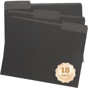 3 x 18-Pack Black File Folders,Letter Size Colored File Folders,1/3 Cut Tab,Office Home School for Documents Files Paper